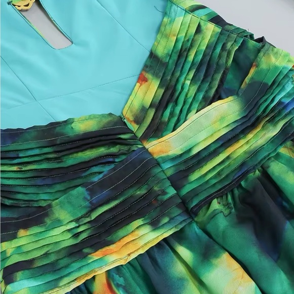 Incredible open back multi color chiffon maxi dress - Picture 9 of 11